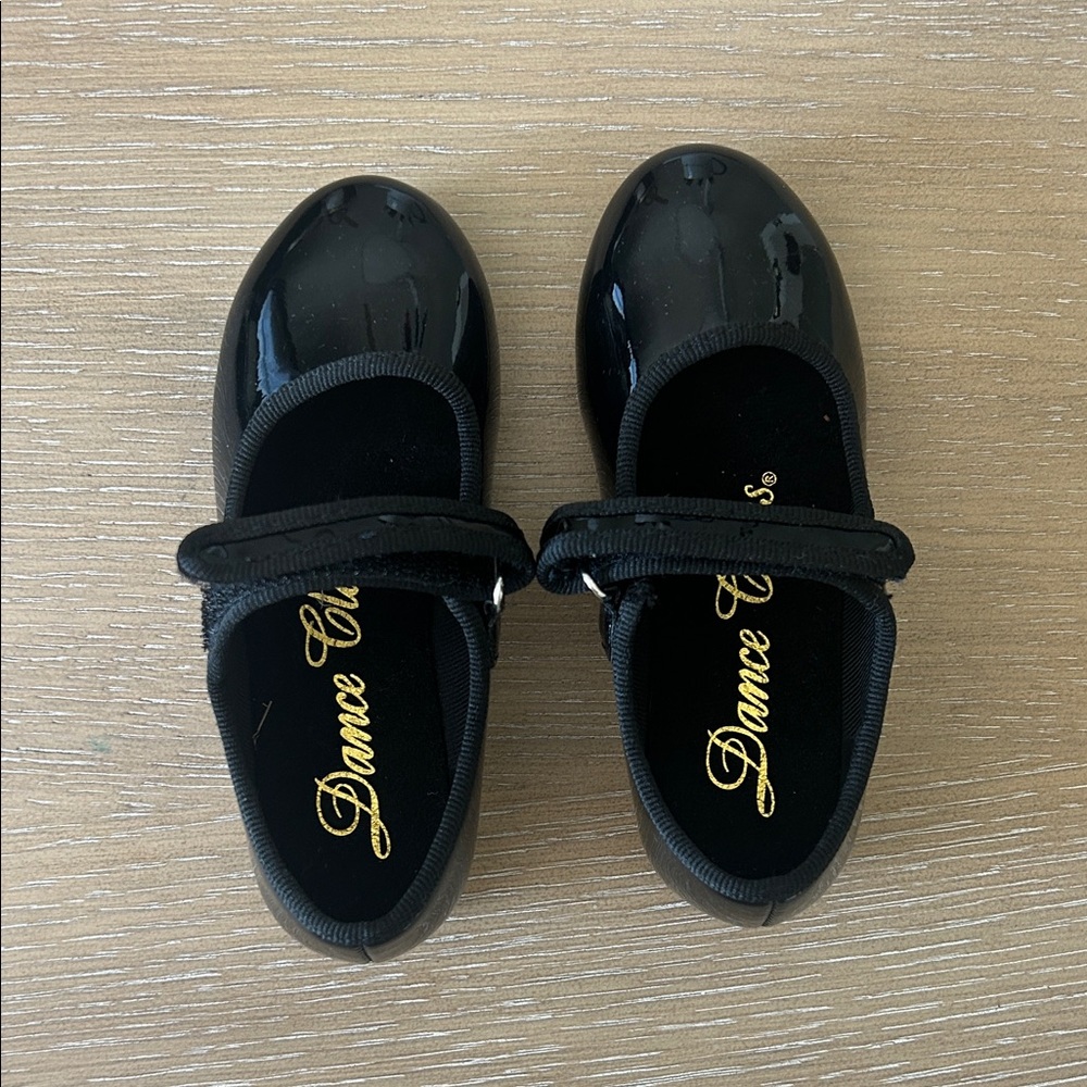 Dance Class Glossy Black Toddler Tap Shoes 💃🩰